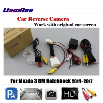 Pre Mazda 3 Mazda3 BM Hatchback 2014~2017 Auto Reverz Spätného parkovacia Kamera 6V AUTO HD CCD SONY OEM CAM S Adaptérom